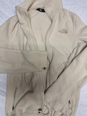 The North Face  Cream Turtleneck Fleece Pullover